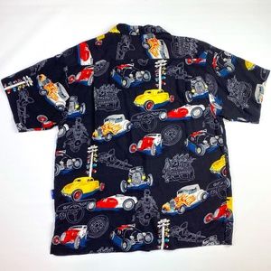 Pacific Blue USA Hot Rot Button Up Hawaiian Shirts